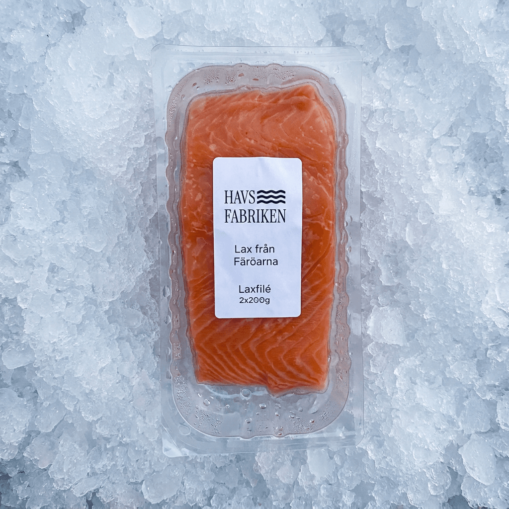 200gr laxfile med havsfabrikens logga