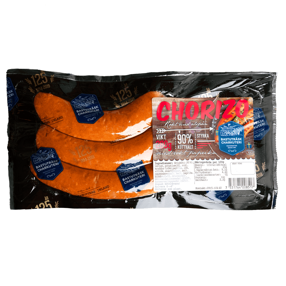 Chorizo 3-p 90% kött 280g