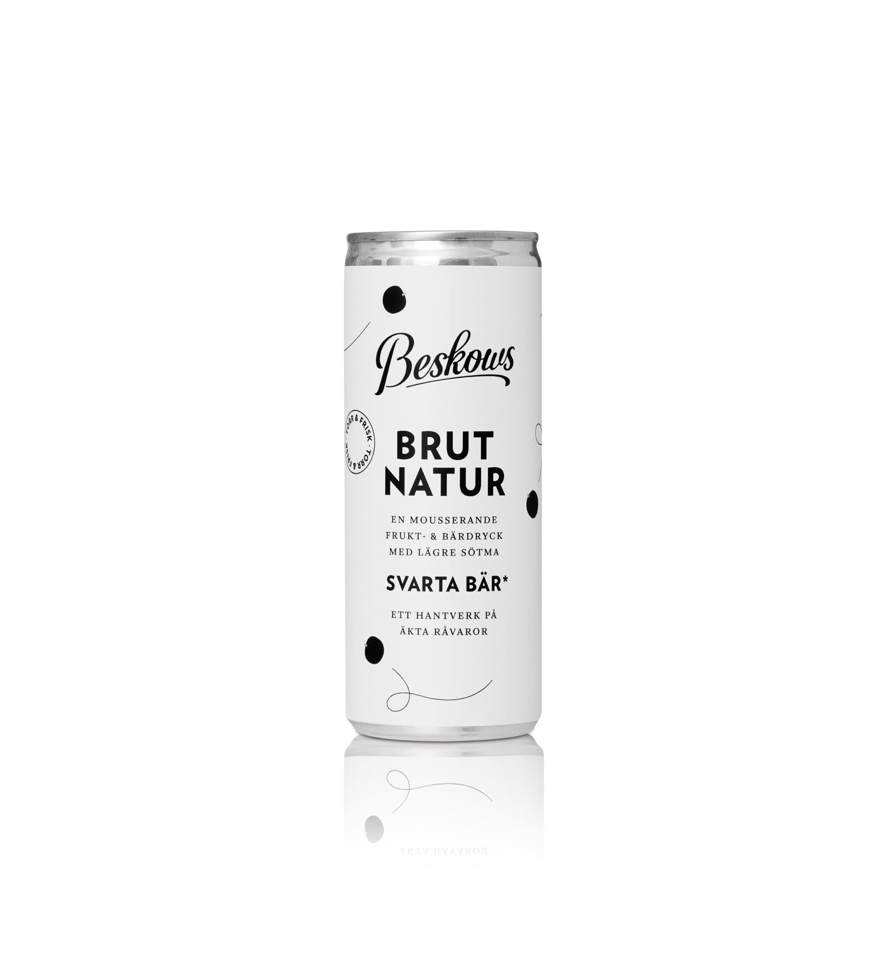 Beskows BRUT NATUR – svarta bär, 250ml
