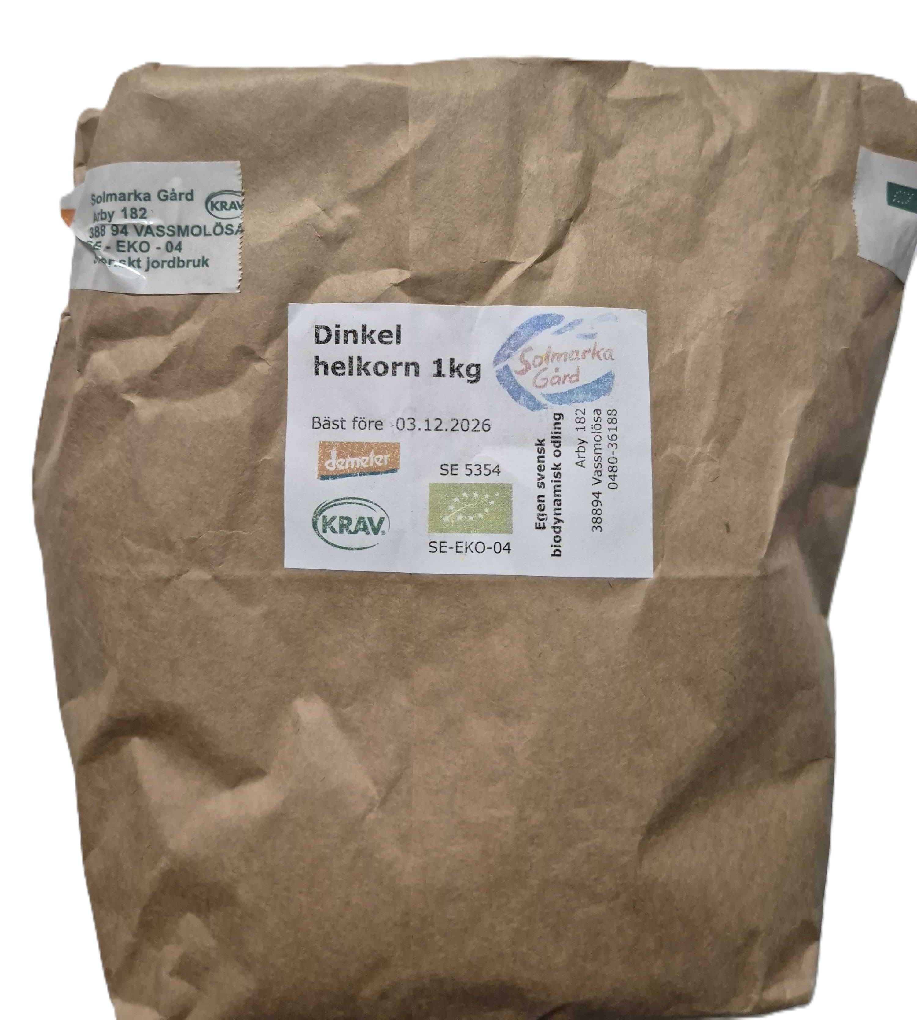 Mjöl Hela Korn av Dinkel - KRAV 1kg