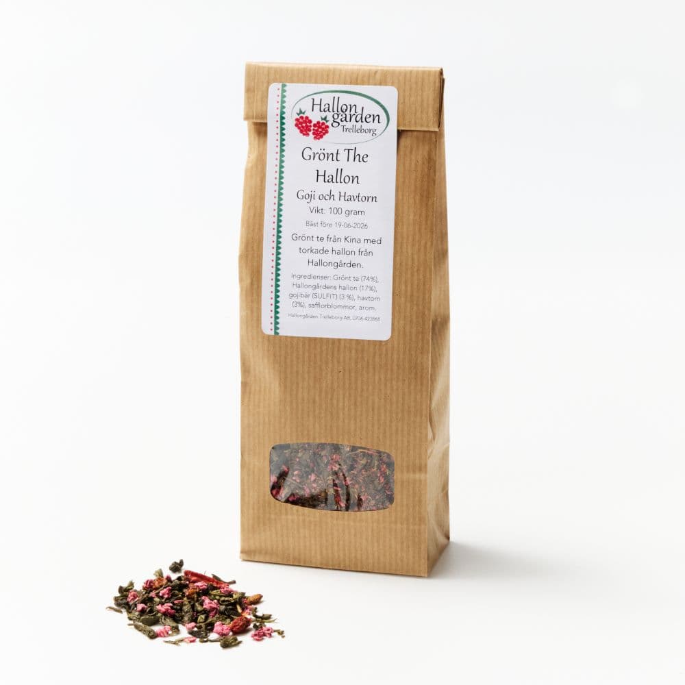 Grönt hallonte med goji och havtorn, 100g