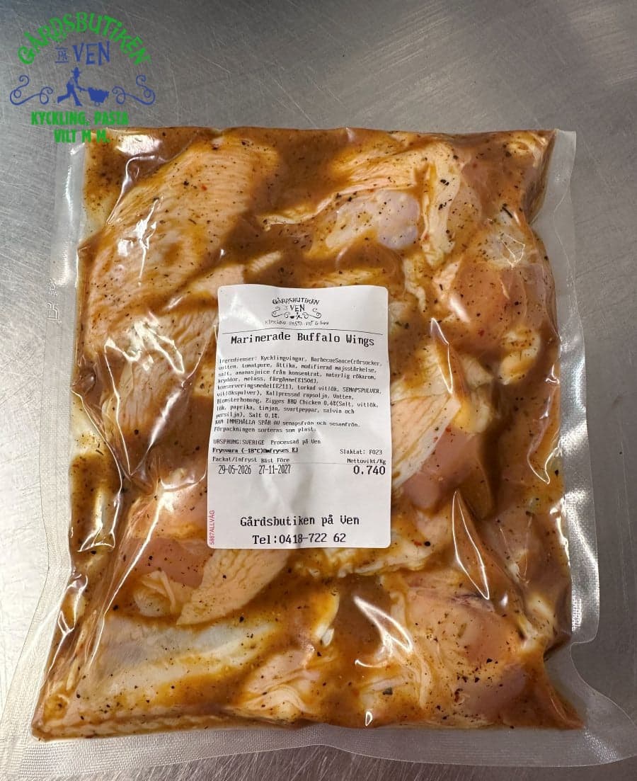 Marinerade buffalo wings, från utekyckling Fryst