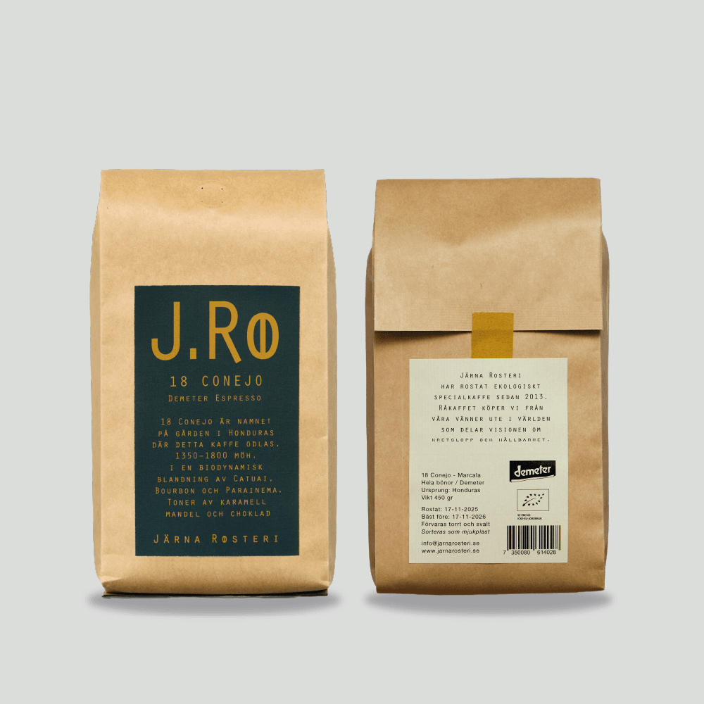 Järna Rosteri - 18 Conejo Espresso - 450g Hela bönor - Ekologisk & Demeter