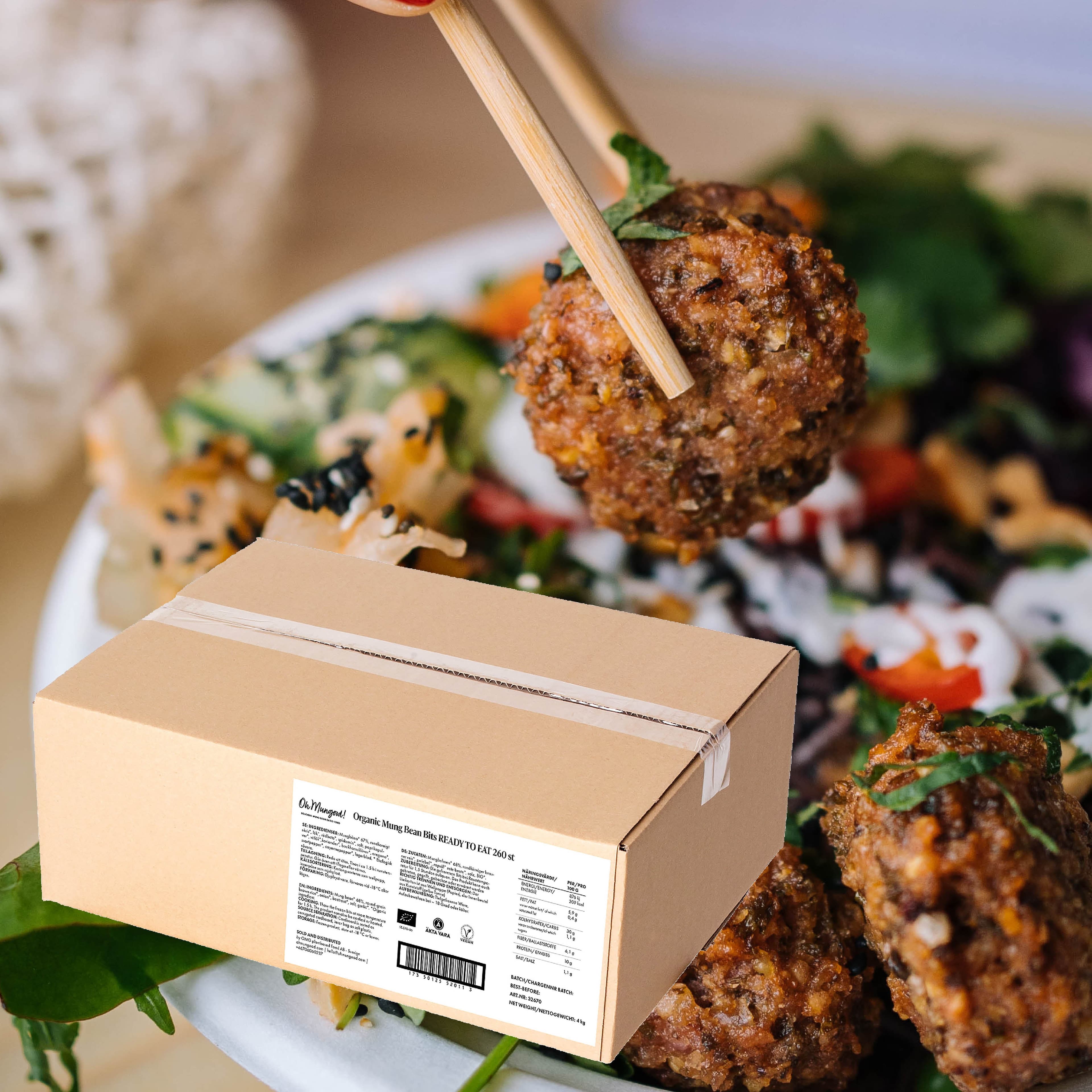 Storhushållsförpackning 4 kg - Ready-to-eat Organic mung bean bits FRYST