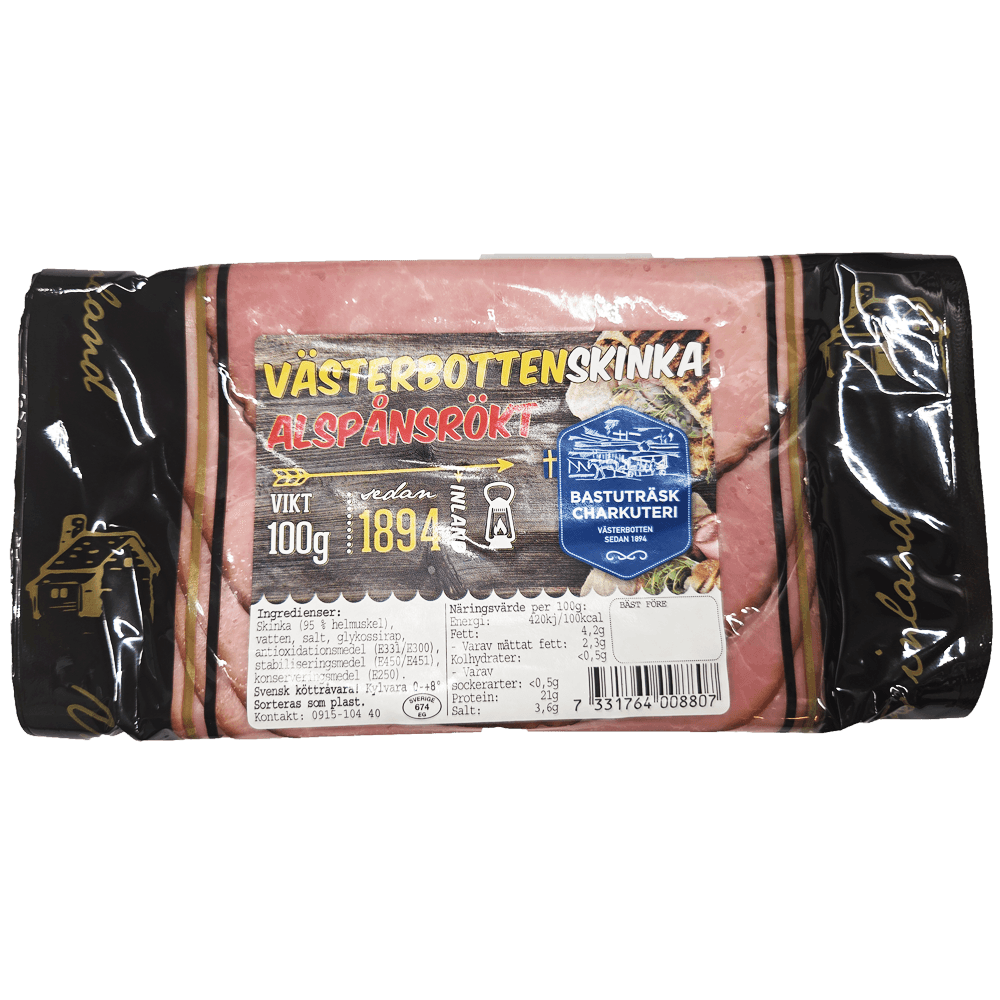 Alspånsrökt Västerbottenskinka 100g