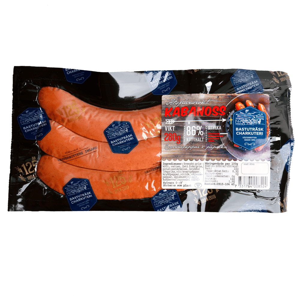 Kabanoss 3-p 90% kött 280g
